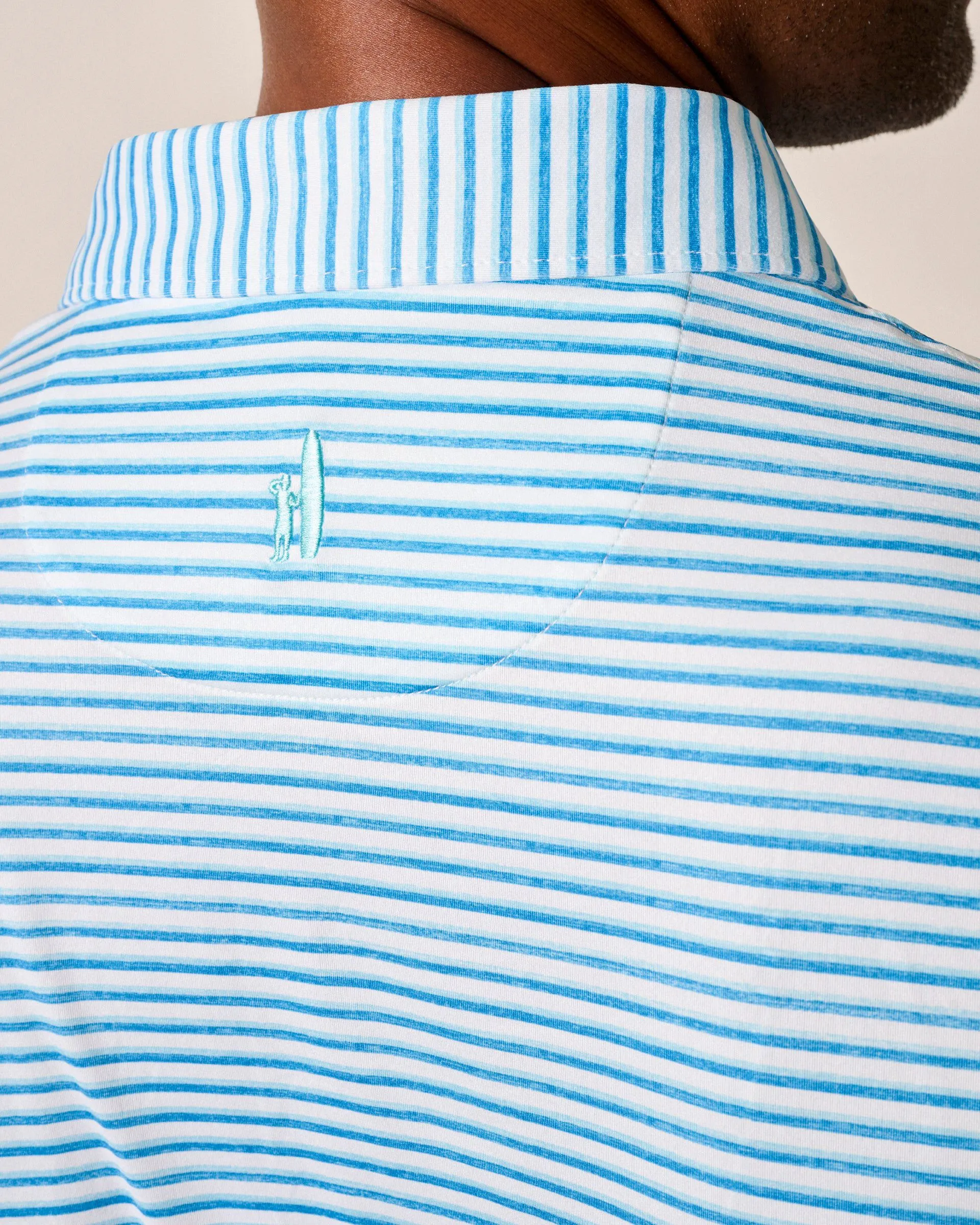 Warwick Striped Featherweight Performance Polo in Riviera by Johnnie-O