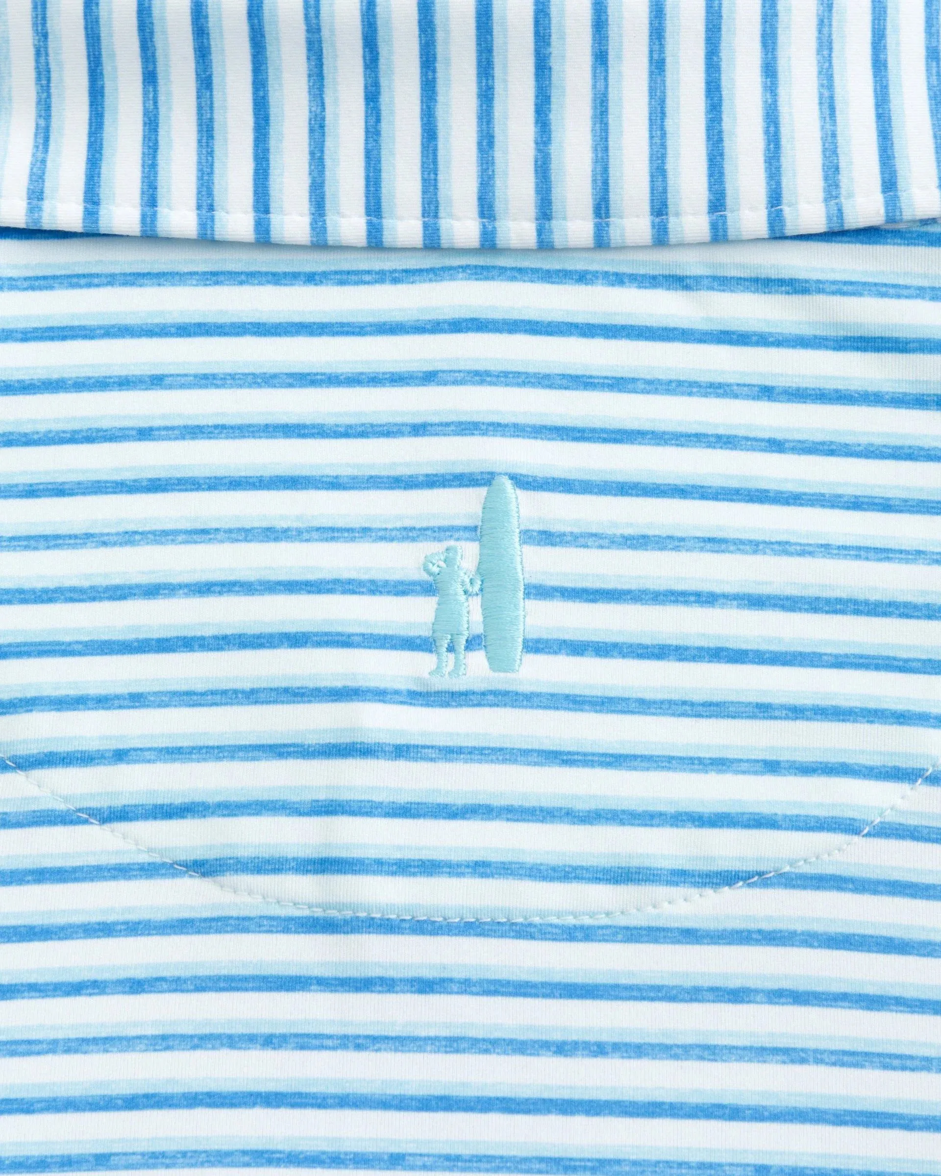 Warwick Striped Featherweight Performance Polo in Riviera by Johnnie-O