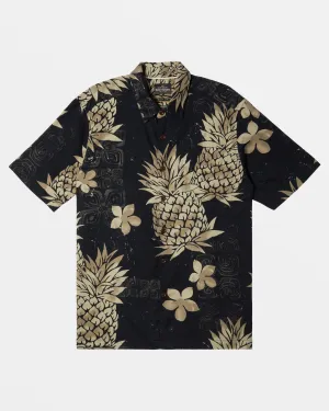 Waterman Pineapple Bay Short Sleeve Shirt - Black Pineapple Bay