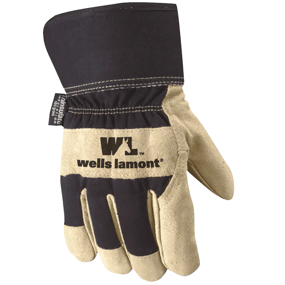 Wells Lamont 5130XL Safety Cuff G100 Thinsulate Work Glove with Palomino Suede Cowhide