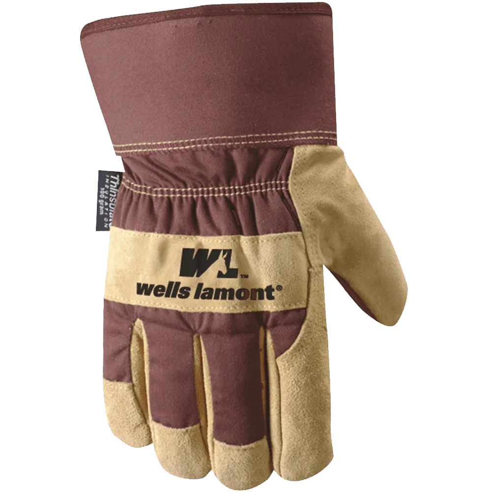 Wells Lamont 5130XL Safety Cuff G100 Thinsulate Work Glove with Palomino Suede Cowhide