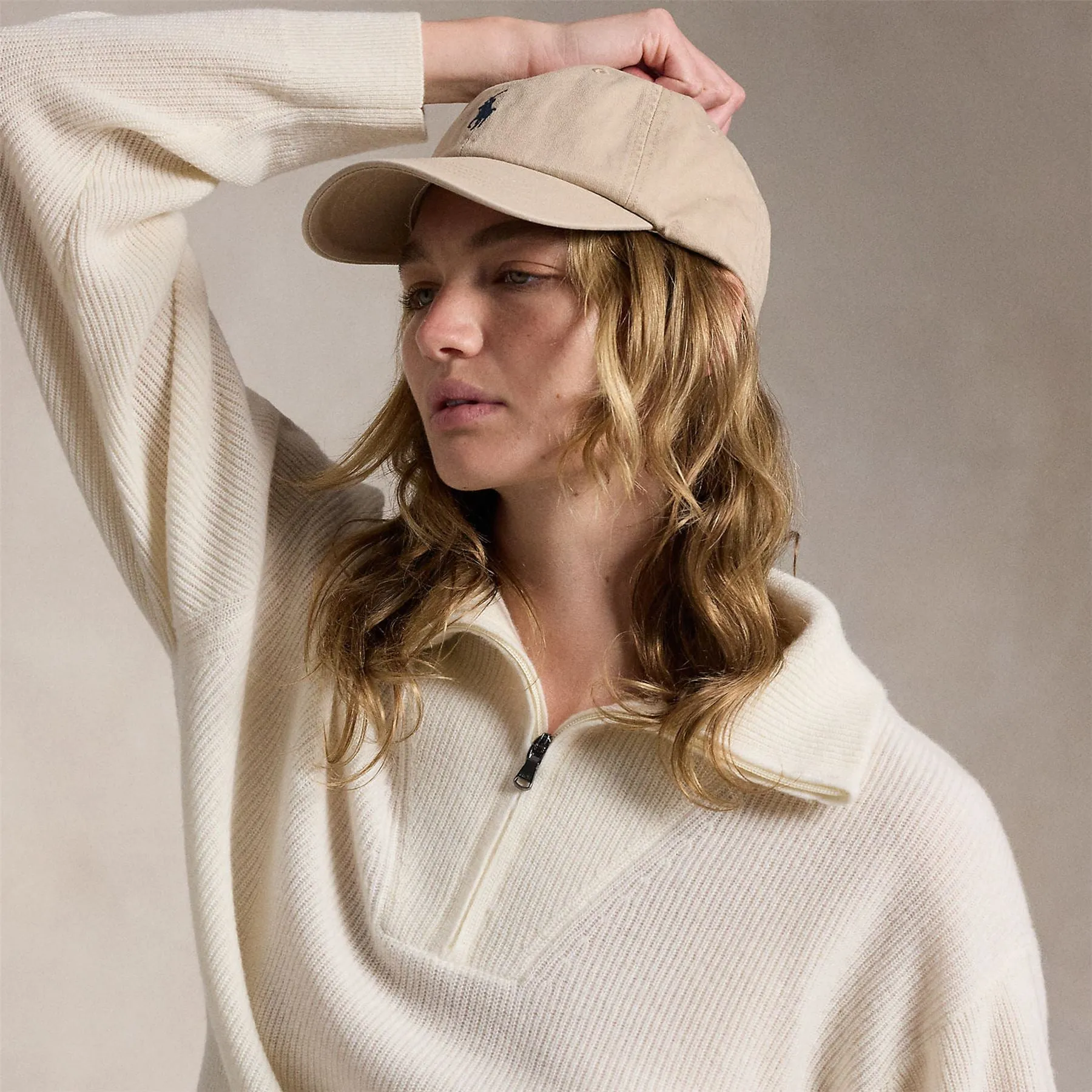 Womens RLX Cashmere Half Zip Snow - AW24