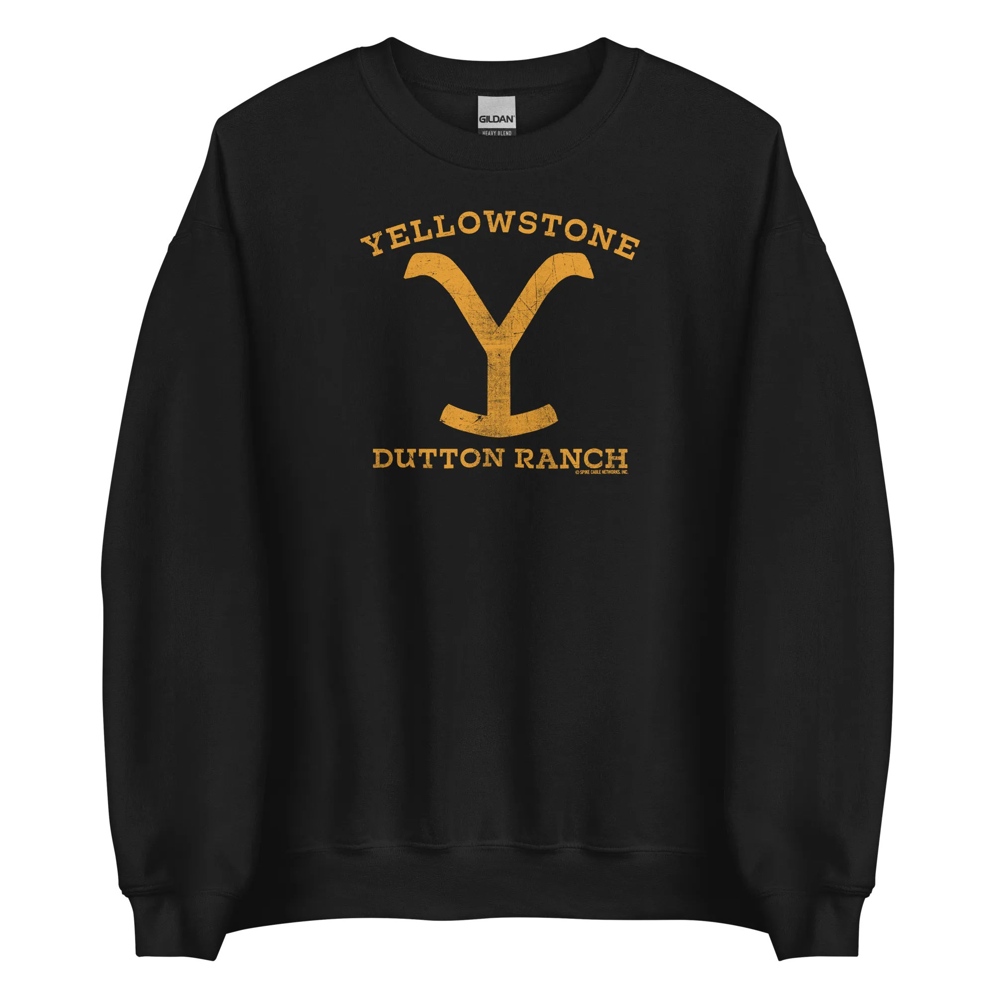 Yellowstone Dutton Ranch Distressed Logo Fleece Crewneck Sweatshirt