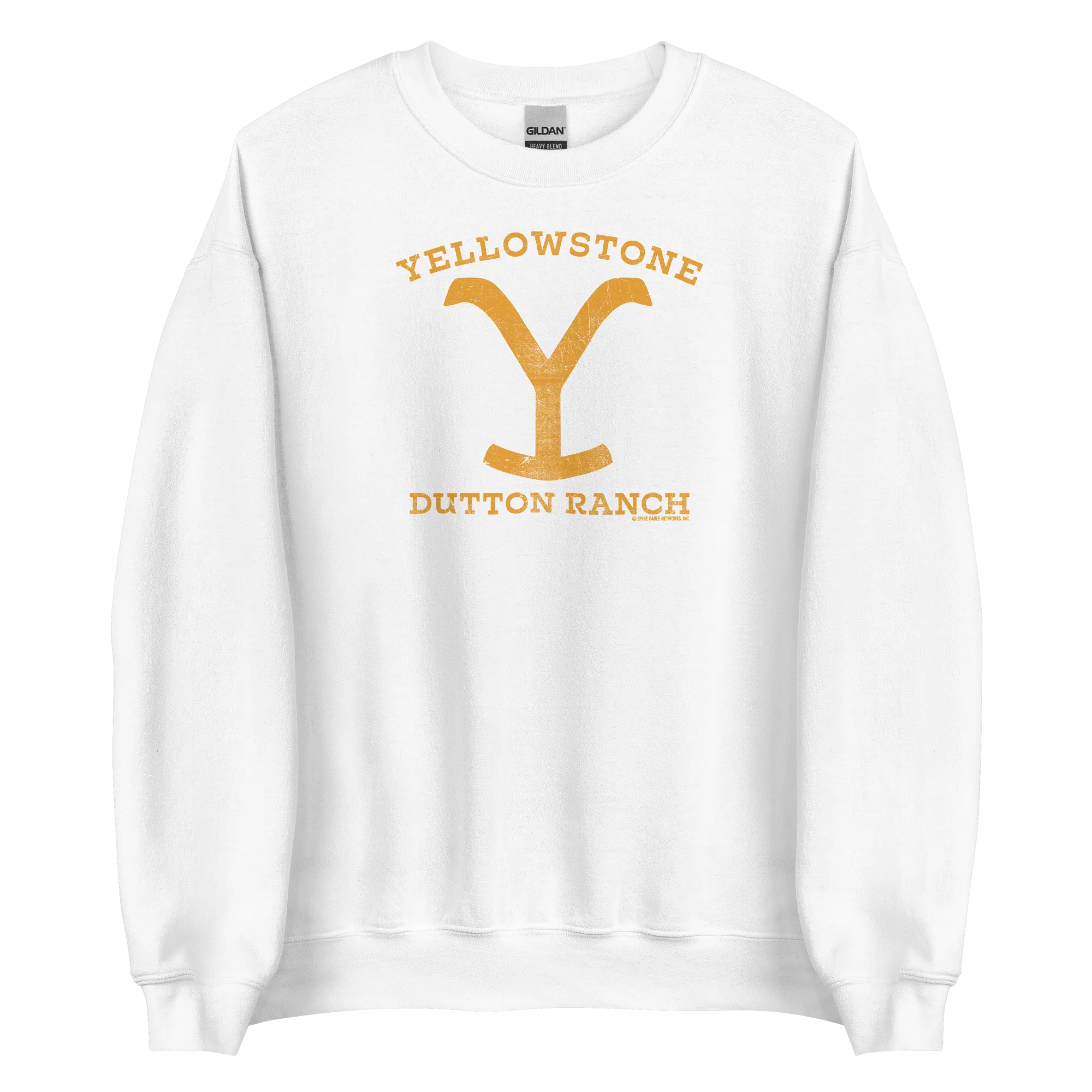 Yellowstone Dutton Ranch Distressed Logo Fleece Crewneck Sweatshirt