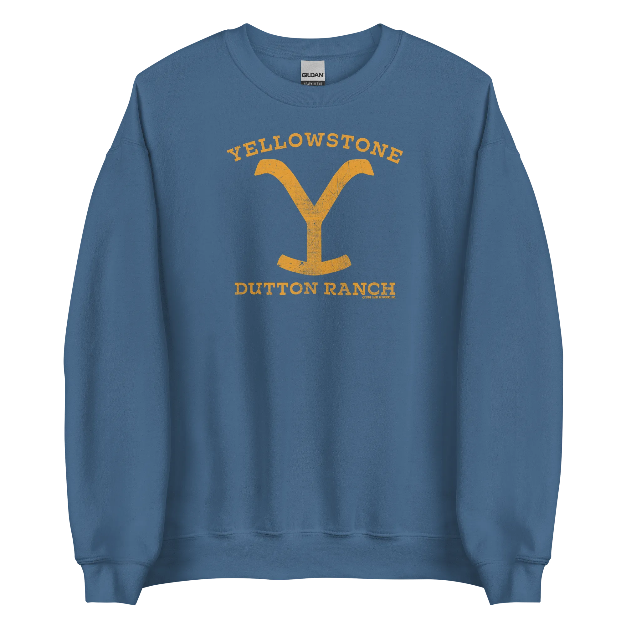 Yellowstone Dutton Ranch Distressed Logo Fleece Crewneck Sweatshirt